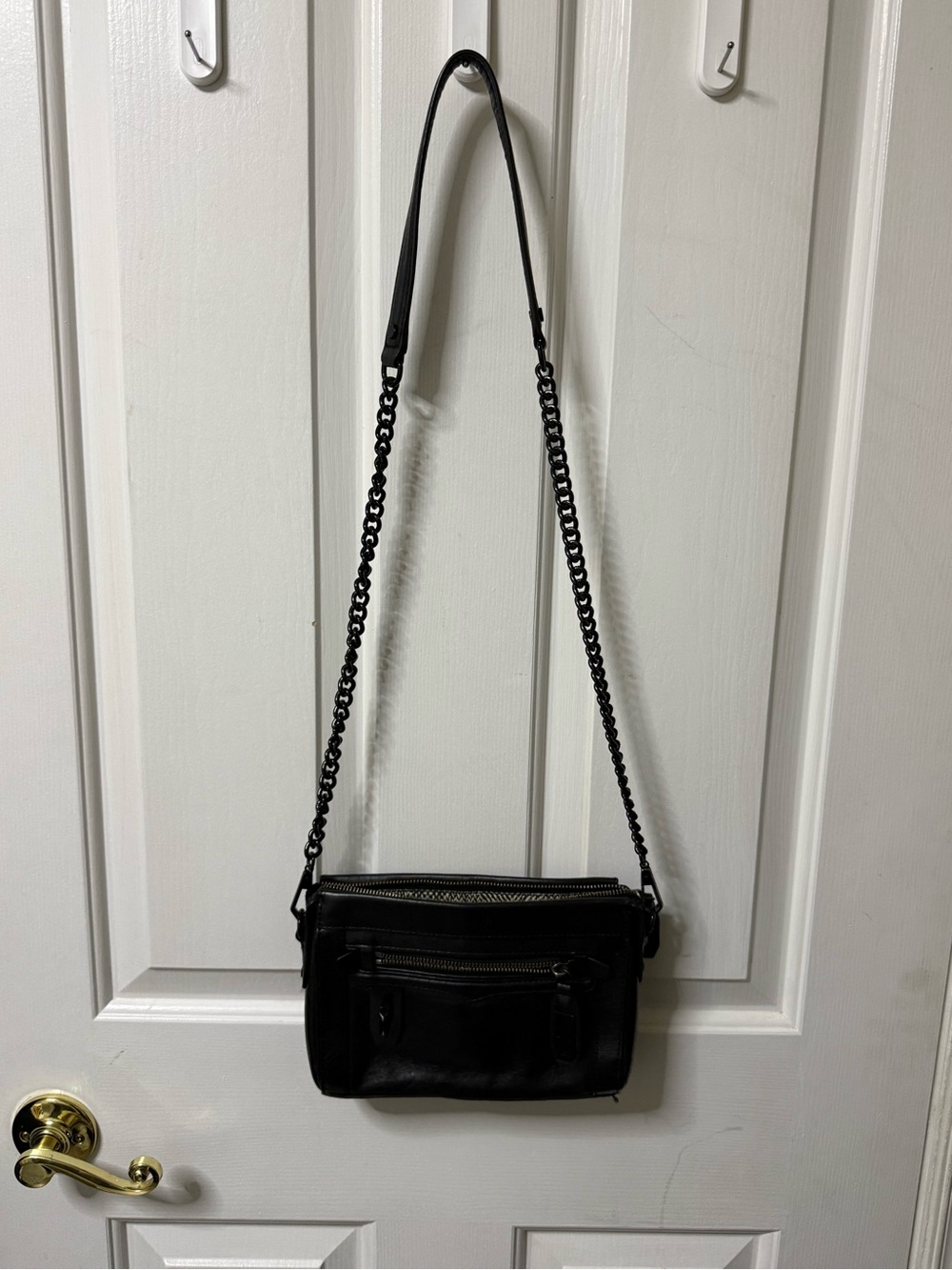 Classic Black Leather Crossbody Bag by Rebecca Minkoff